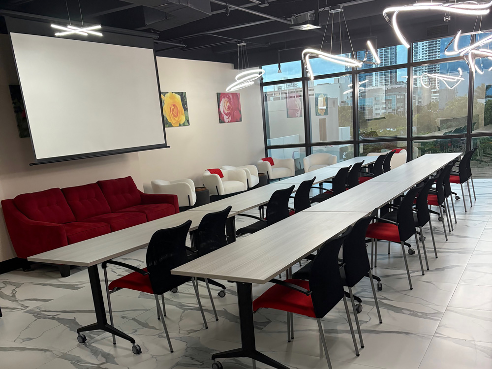 A view of the event space offered by X Space in beautiful Fort Lauderdale, Florida.