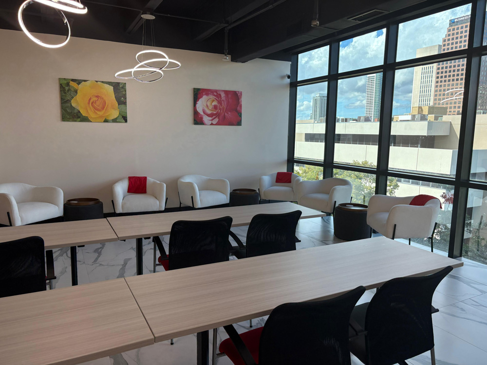 A view of the flexible event space which can hold up to 50 guests as offered by X Space in beautiful Fort Lauderdale, Florida.