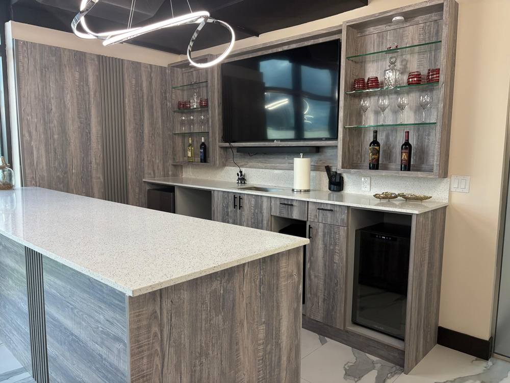 A view of the elegant dry bar featured in the event space offered by X Space in beautiful Fort Lauderdale, Florida.